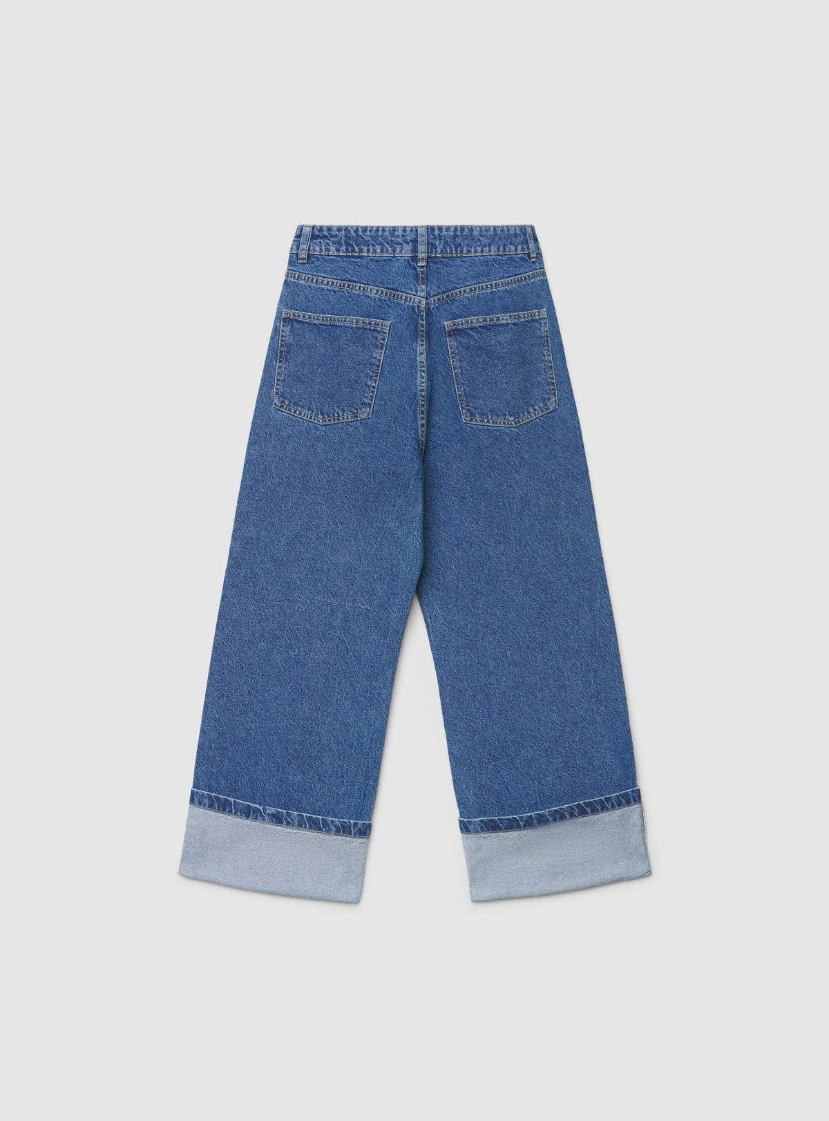 Wide-Leg Cuff Jeans Medium Denim Blue
