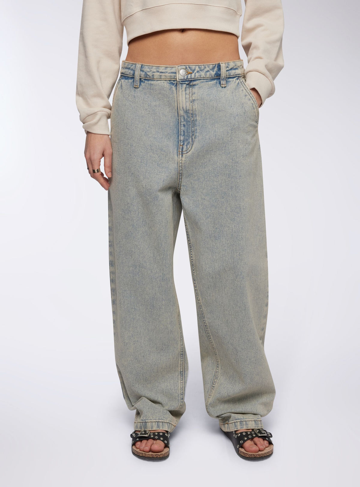 Blue Dyed Baggy Jeans