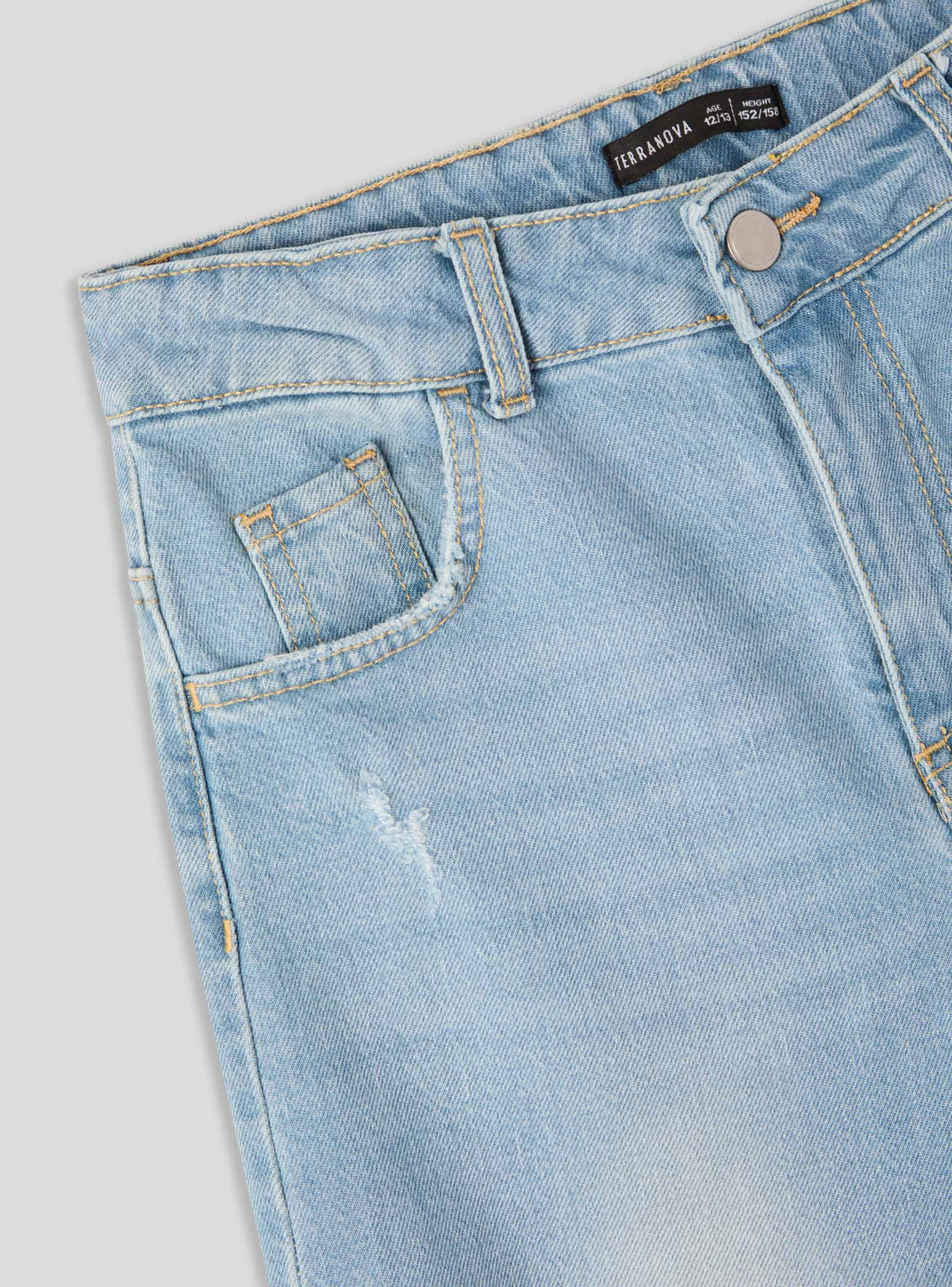 Light Wash Distressed Carpenter Denim Shorts