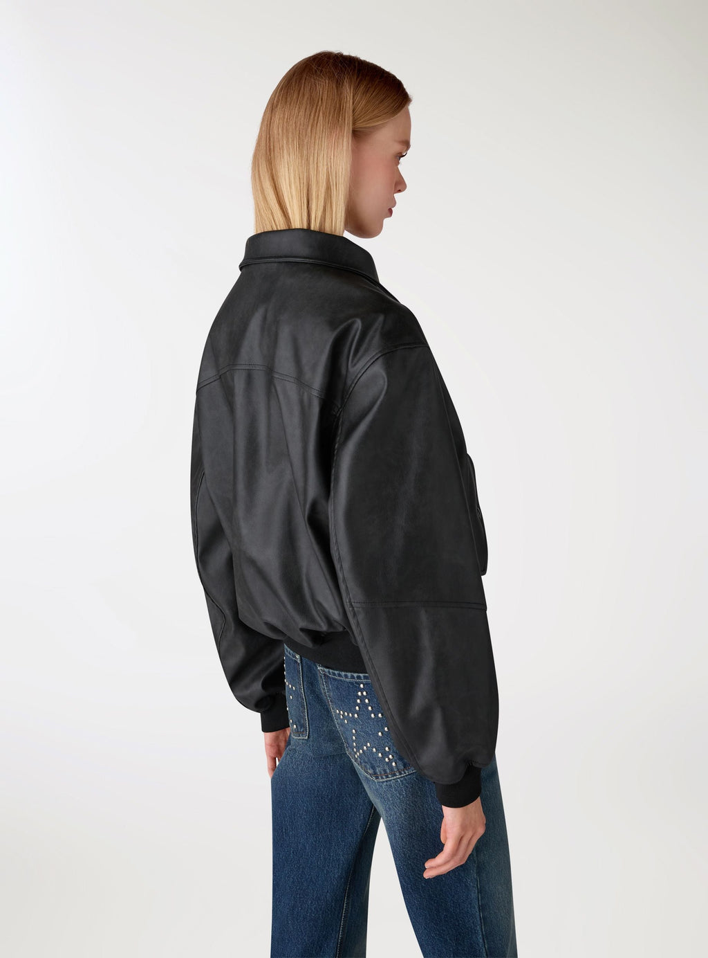 Faux leather trench coat