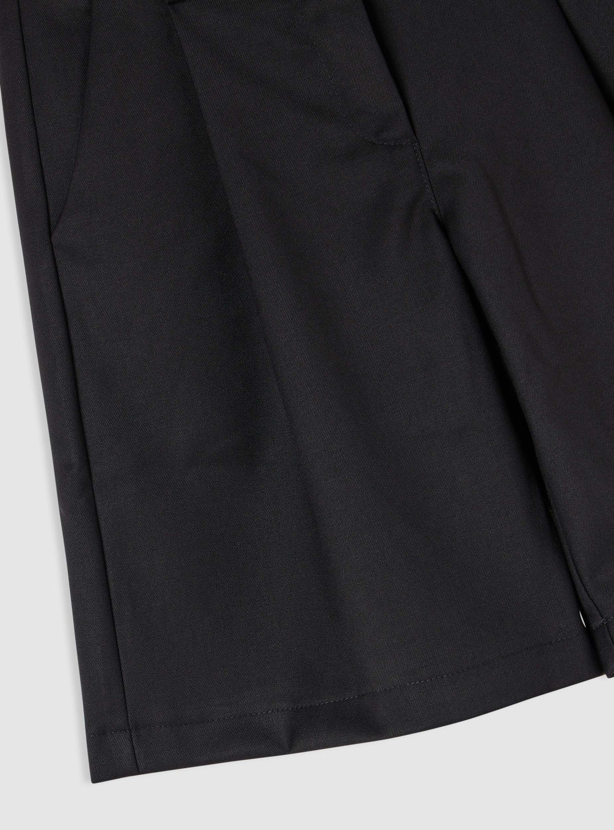 Solid Black Bermuda Shorts