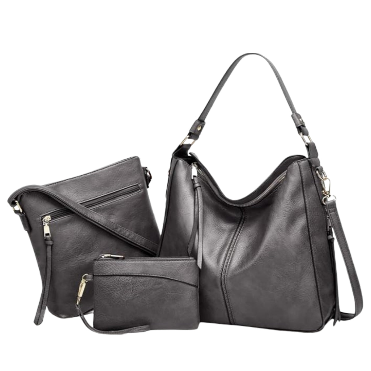 Pack de 3 Bolsos Hobo de Piel de Lujo