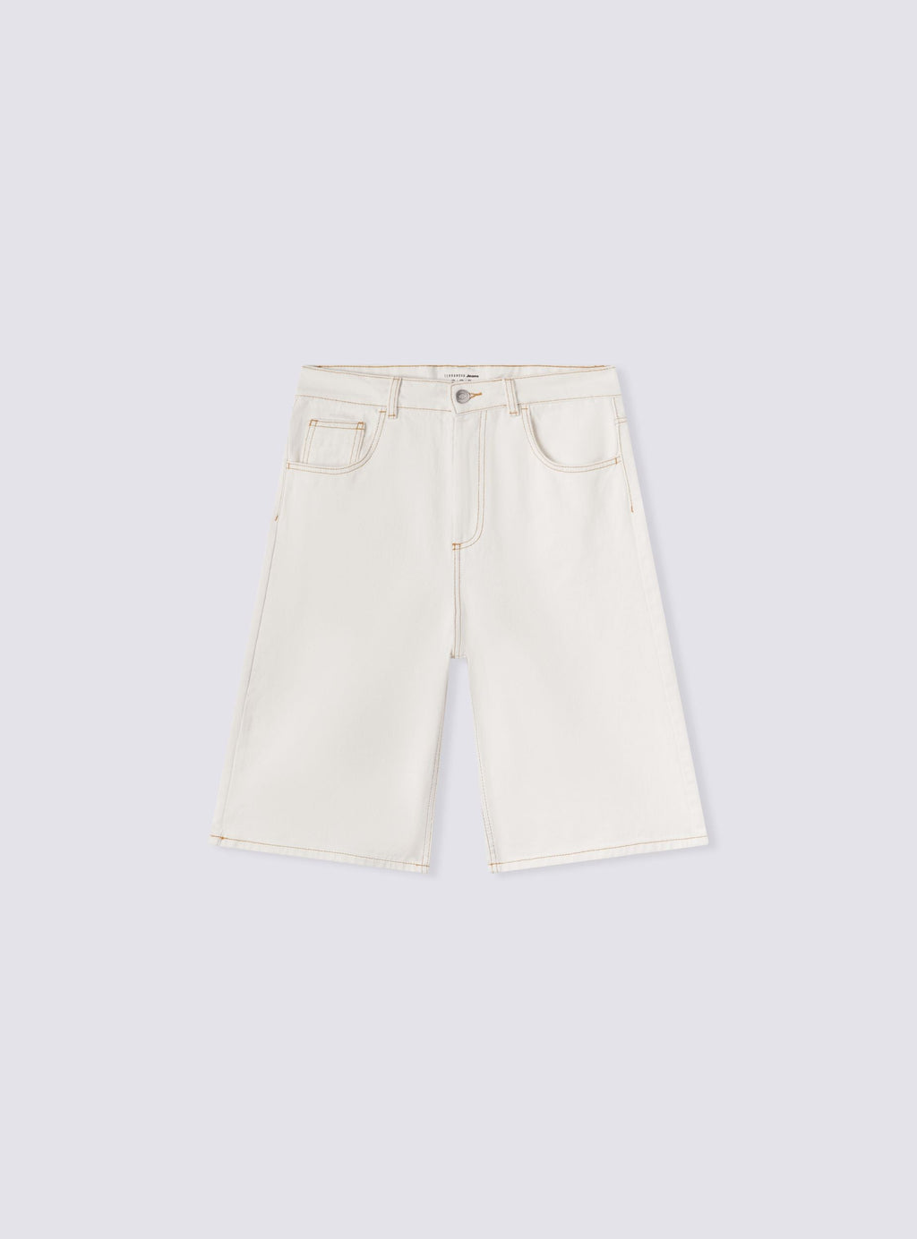 White Wool Five-Pocket Bermuda Shorts