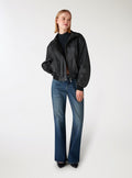Faux leather trench coat