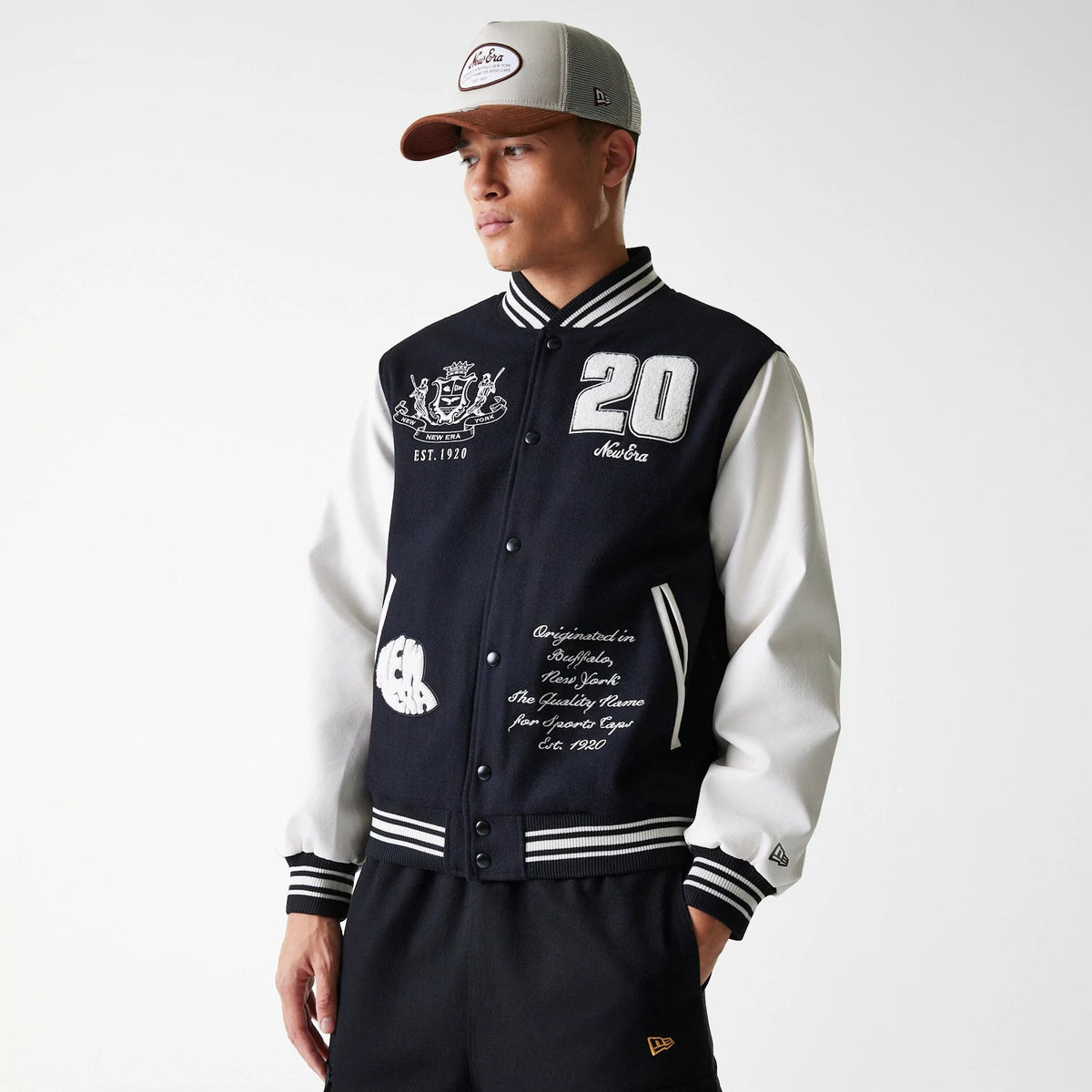 New Era Patch Black Varsity Jacket