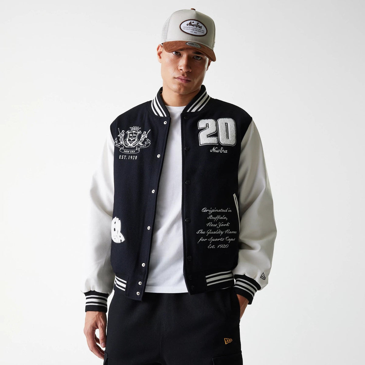 New Era Patch Black Varsity Jacket