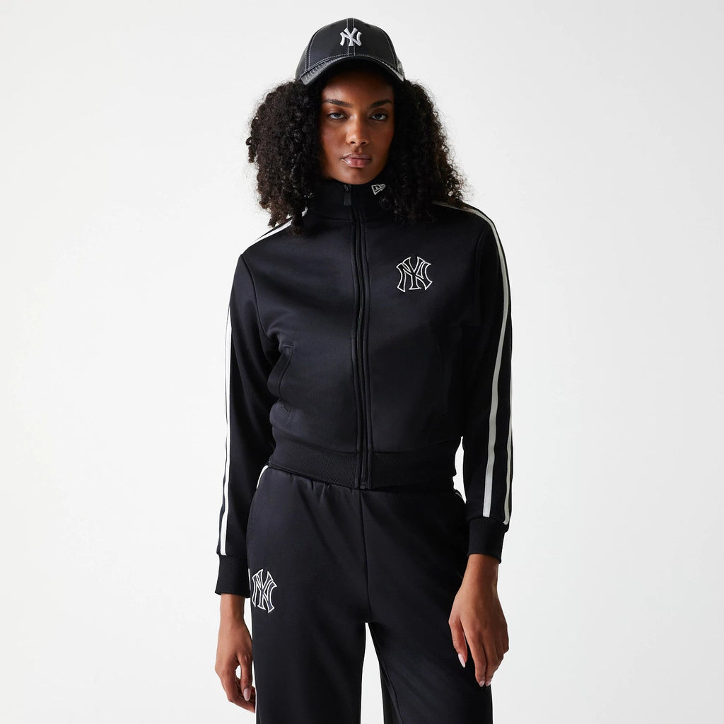 New York Yankees Women's MLB Midi Logo Black Track Jacket