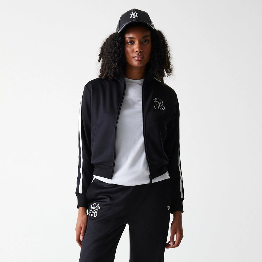 New York Yankees Women's MLB Midi Logo Black Track Jacket