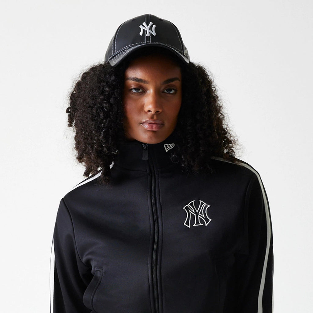New York Yankees Women's MLB Midi Logo Black Track Jacket
