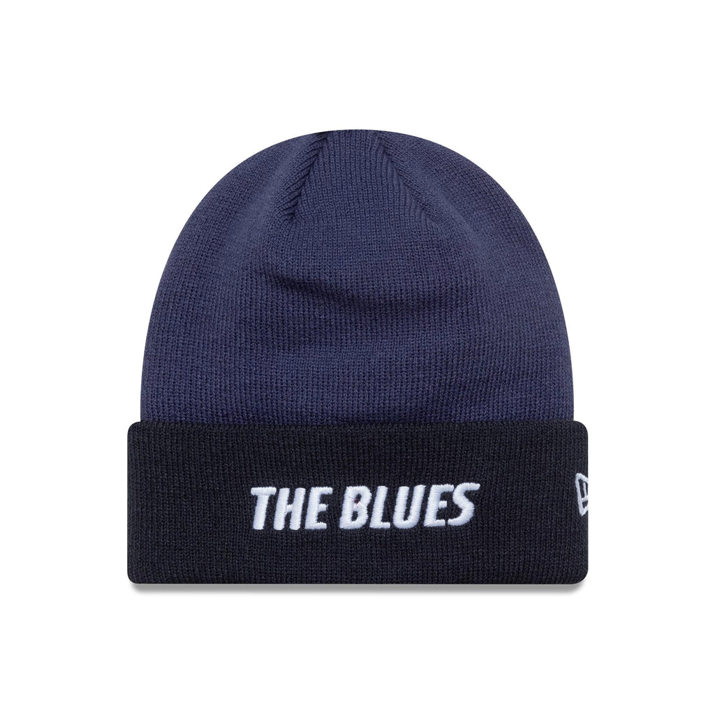 Chelsea FC Lion Crest Youth Wordmark Blue Cuff Knit Beanie Hat