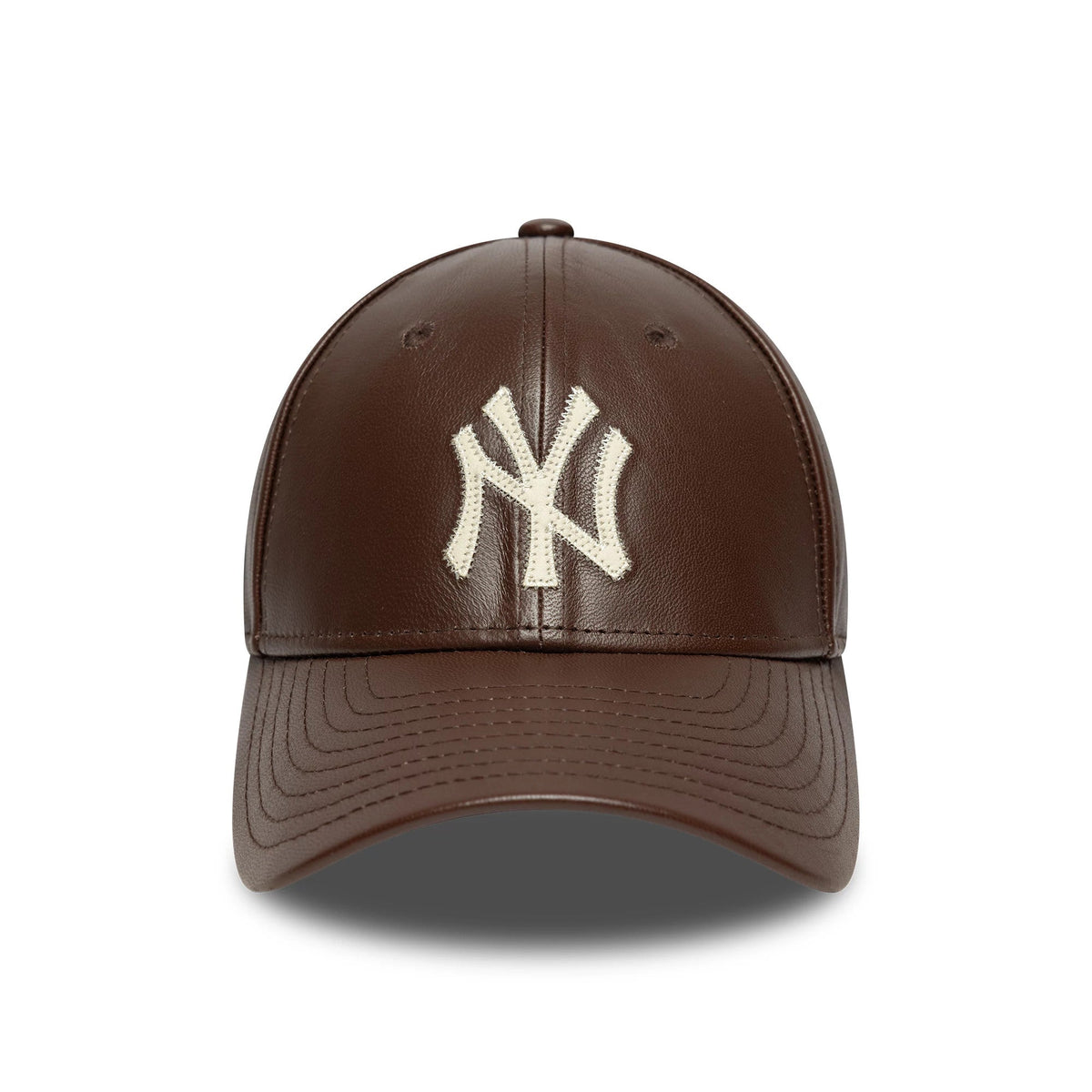 New York Yankees MLB Leather Dark Brown 9FORTY M-Crown Adjustable Cap