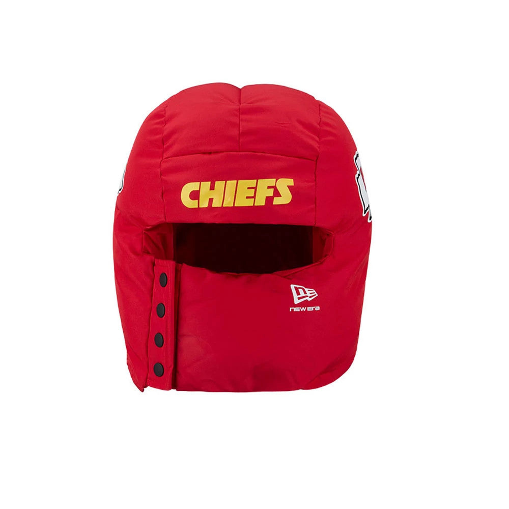 Kansas City Chiefs NFL Puffer Helmet Red Trapper Hat
