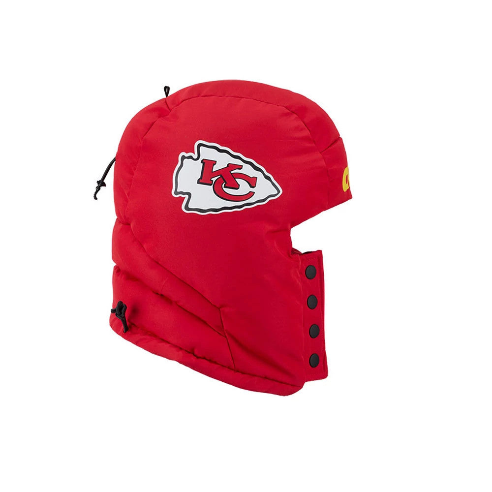 Kansas City Chiefs NFL Puffer Helmet Red Trapper Hat