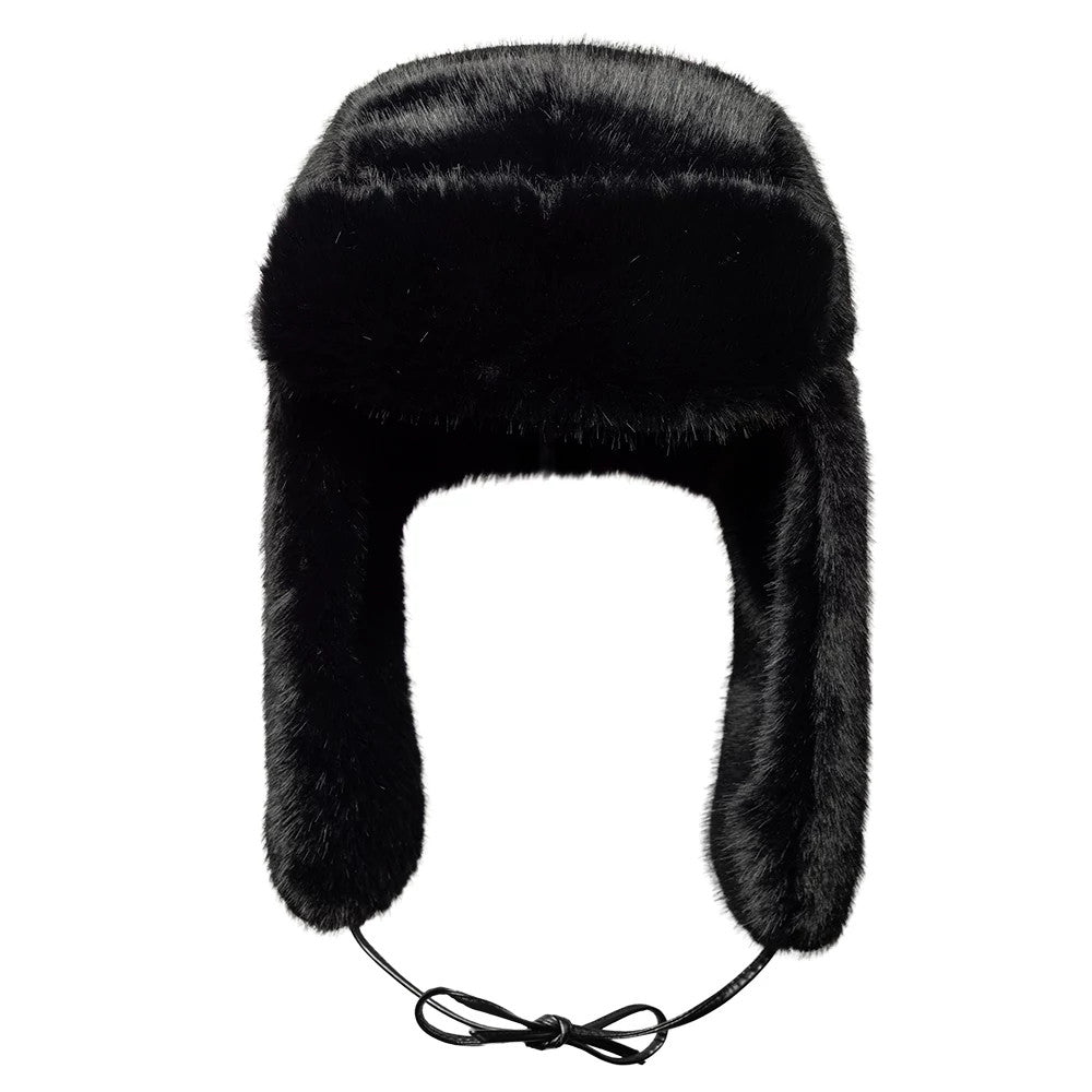 New Era Faux Fur Black Trapper Hat
