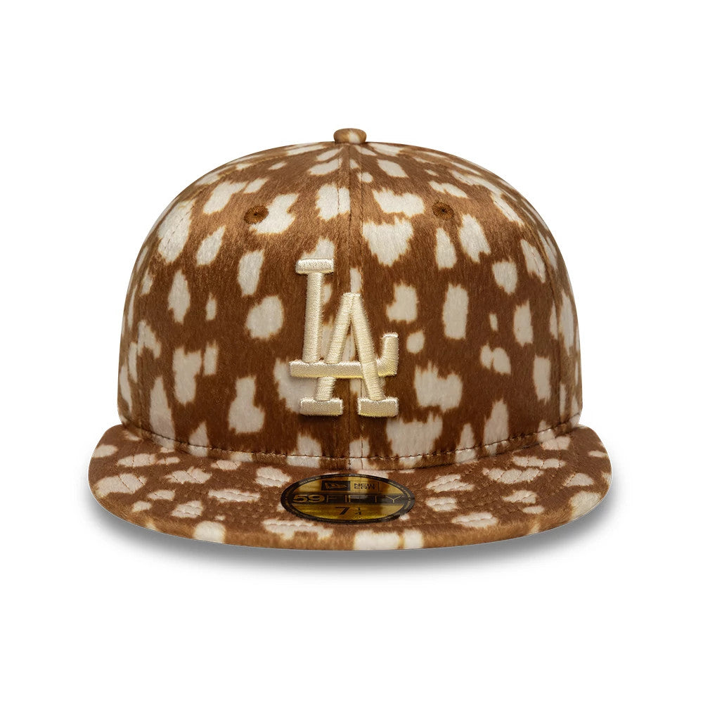 LA Dodgers Animal Print Dark Beige 59FIFTY Fitted Cap