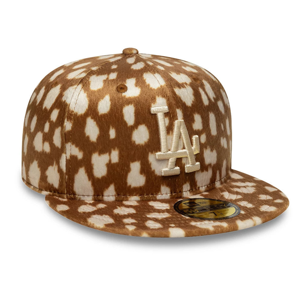 LA Dodgers Animal Print Dark Beige 59FIFTY Fitted Cap