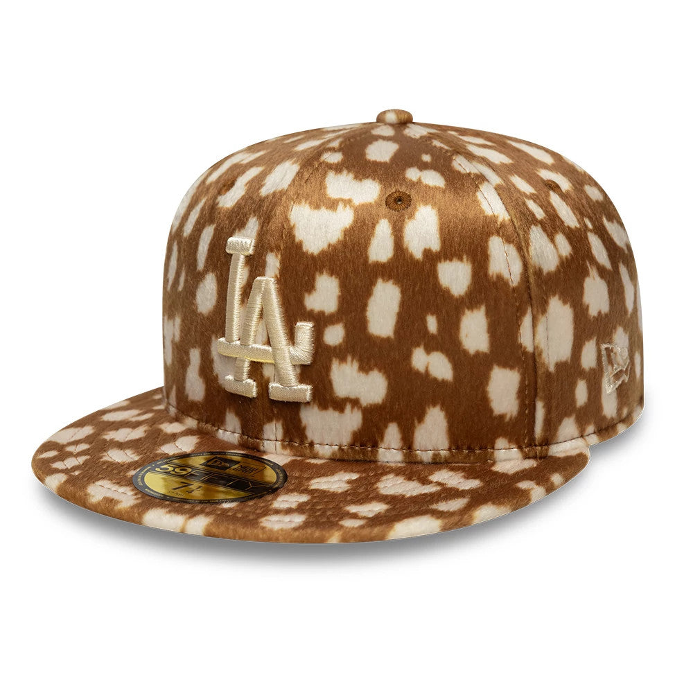 LA Dodgers Animal Print Dark Beige 59FIFTY Fitted Cap