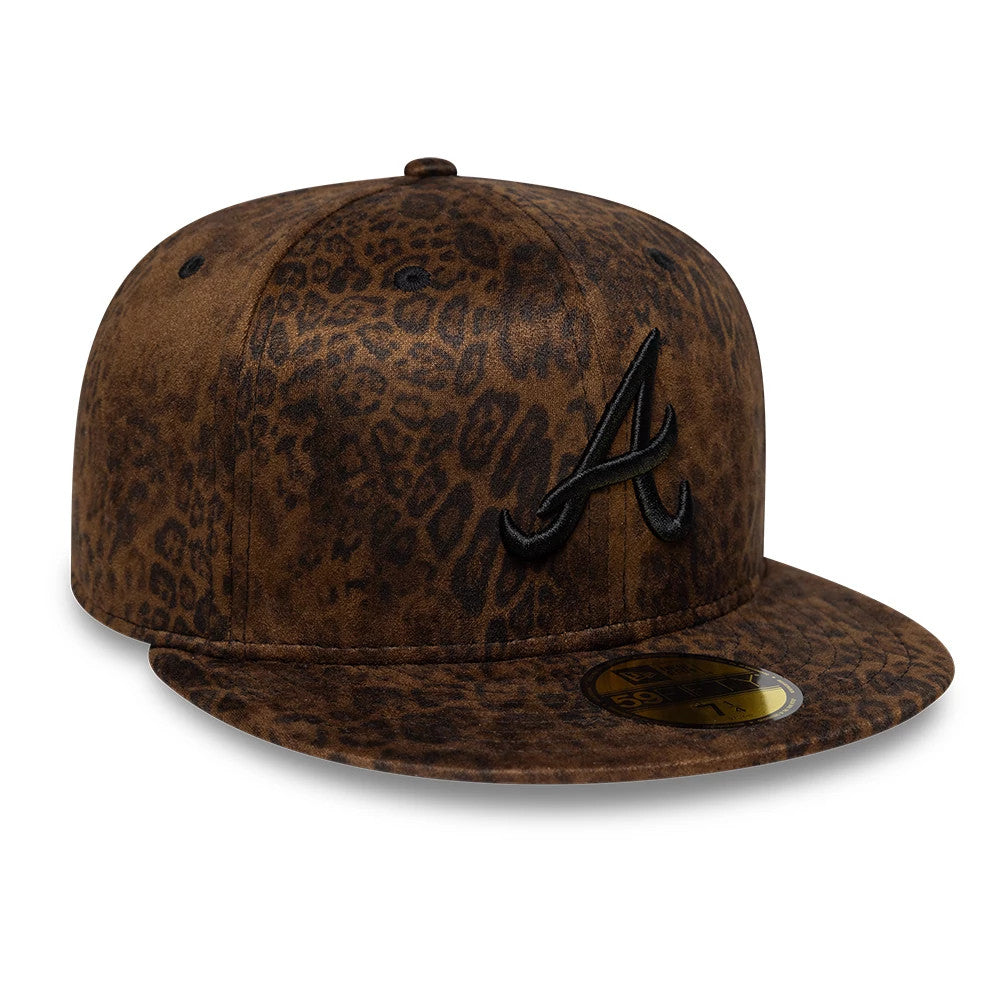 Atlanta Braves MLB Leopard Black 59FIFTY Fitted Cap