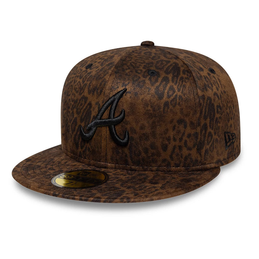 Atlanta Braves MLB Leopard Black 59FIFTY Fitted Cap