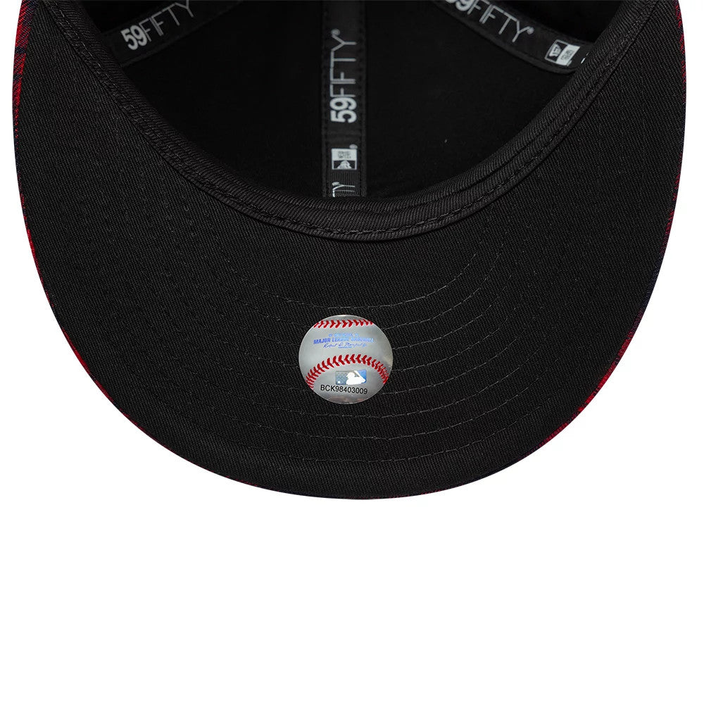 New York Yankees MLB Check Red Low Profile 59FIFTY Fitted Cap