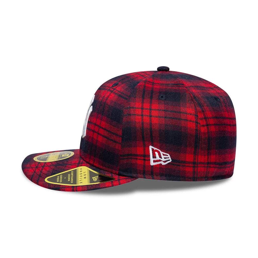 New York Yankees MLB Check Red Low Profile 59FIFTY Fitted Cap