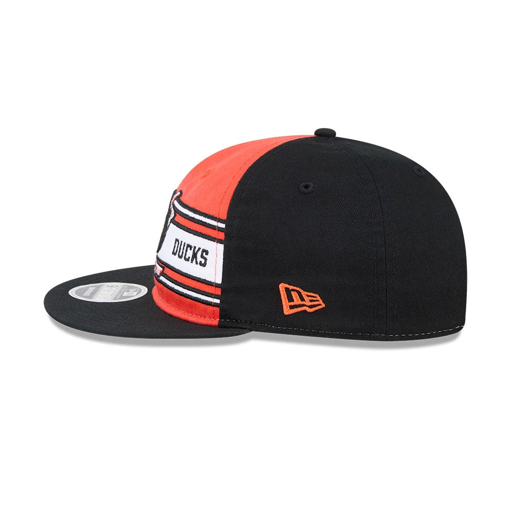 Anaheim Ducks NHL Team Stripes Orange Retro Crown 9FIFTY Adjustable Cap