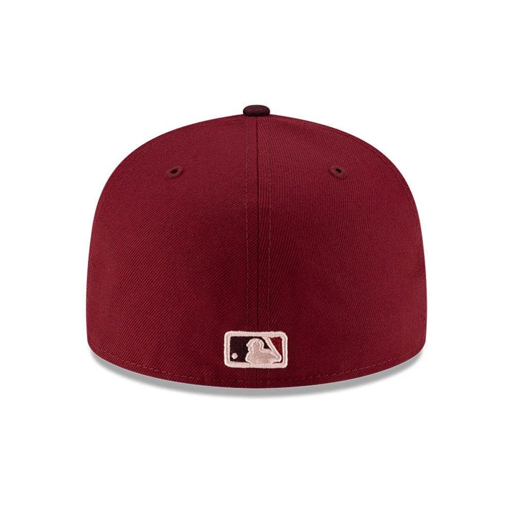 New York Yankees MLB Flourishes Dark Red 59FIFTY Fitted Cap