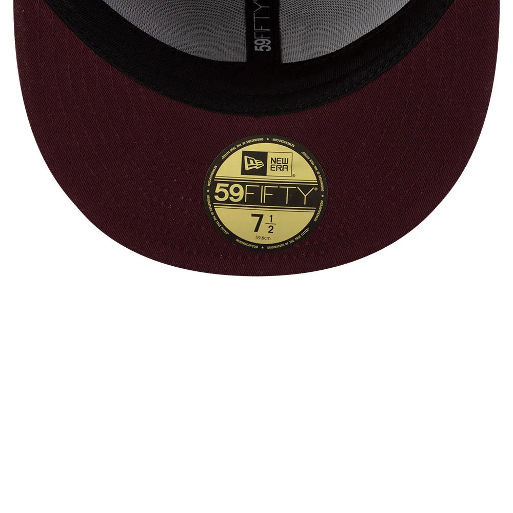 New York Yankees MLB Flourishes Dark Red 59FIFTY Fitted Cap