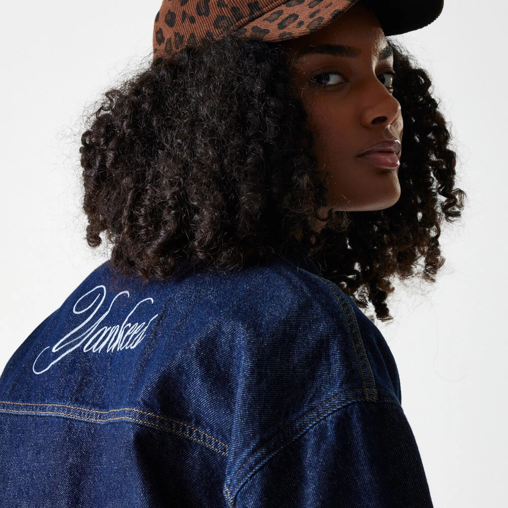 New York Yankees Womens MLB Denim Dark Blue Jacket