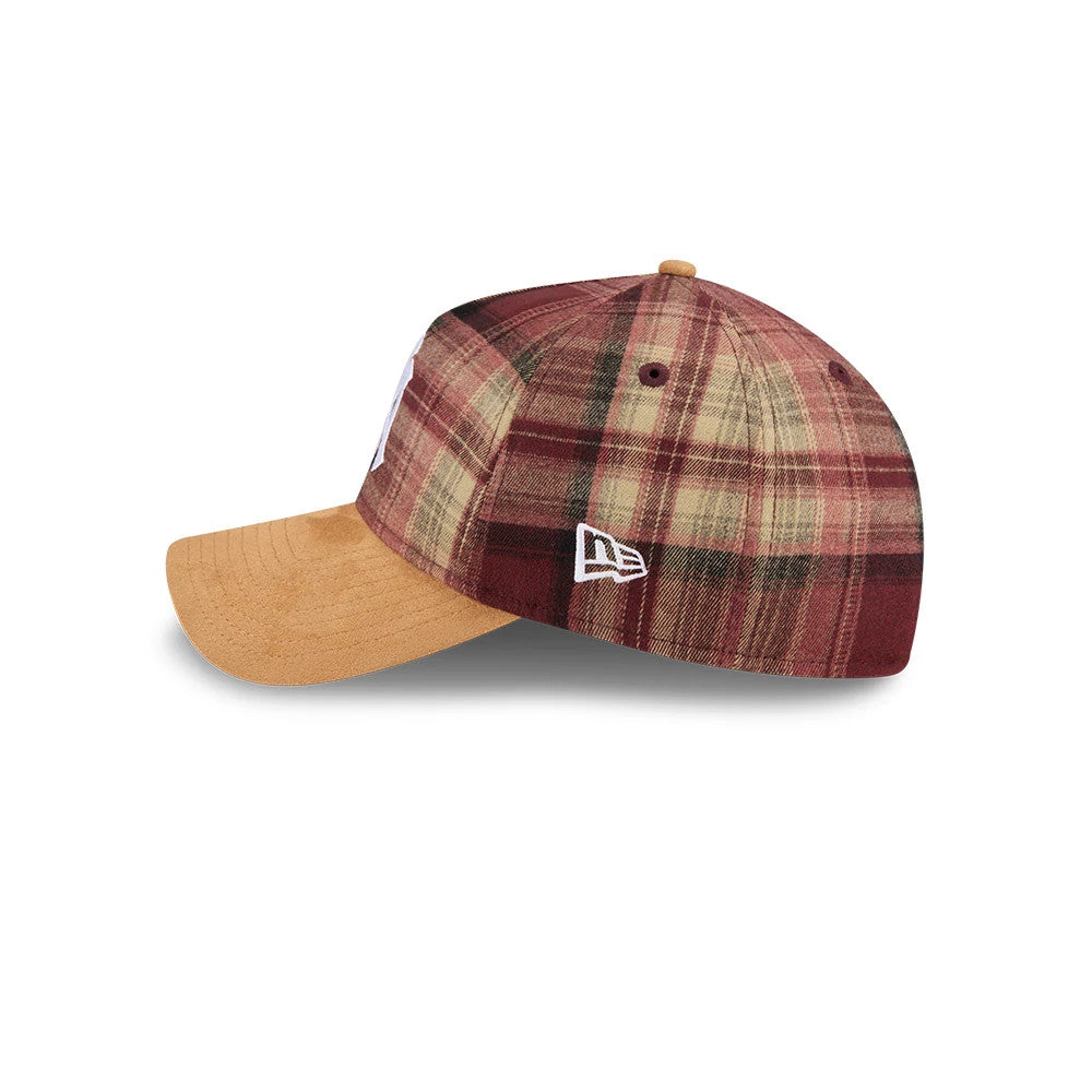New York Yankees MLB Plaid Suede Red 9TWENTY A-Frame Adjustable Cap