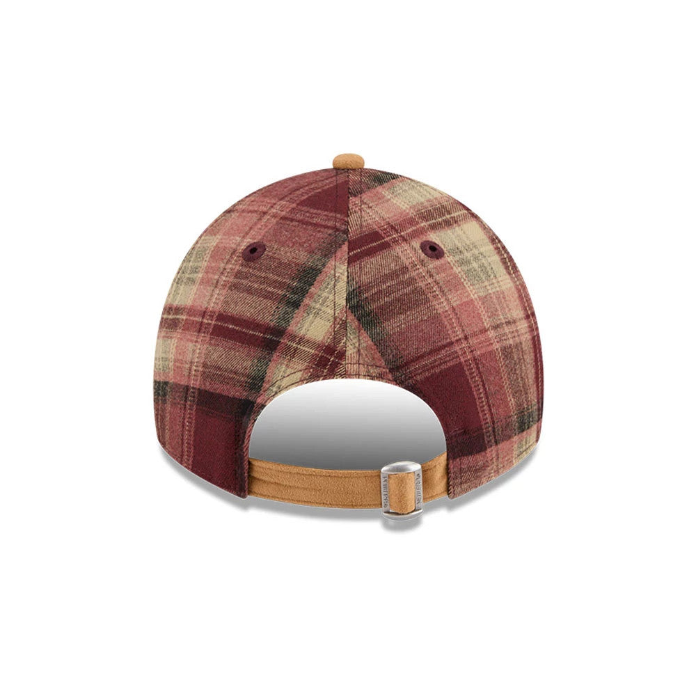 New York Yankees MLB Plaid Suede Red 9TWENTY A-Frame Adjustable Cap