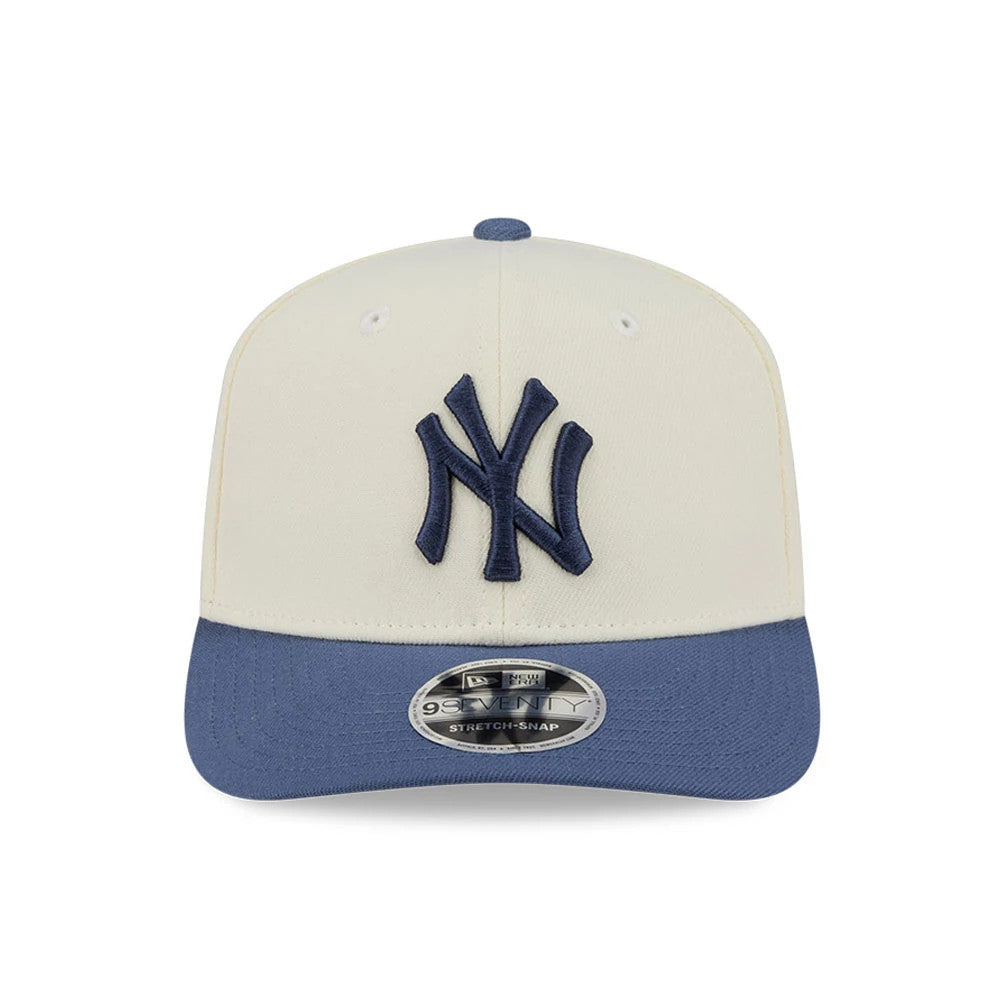 Yankees MLB Slate Stone Cream & Dark Blue 9SEVENTY Stretch Snap Adjustable Cap