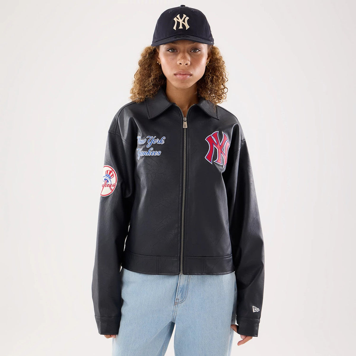 New York Yankees Women's MLB Black Collared Jacket