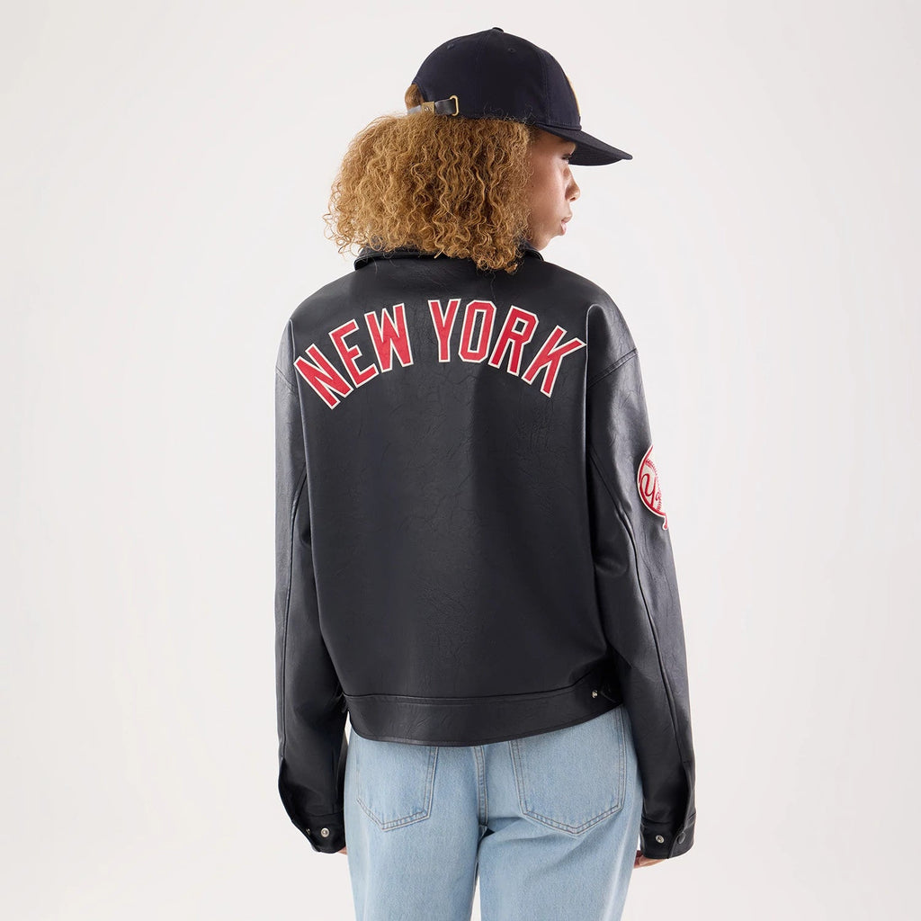 New York Yankees Women's MLB Black Collared Jacket