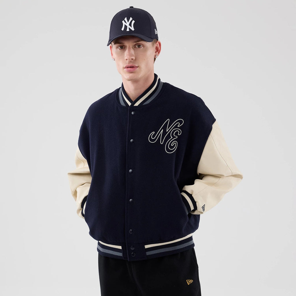 New Era Oversized Navy Varsity Jacket