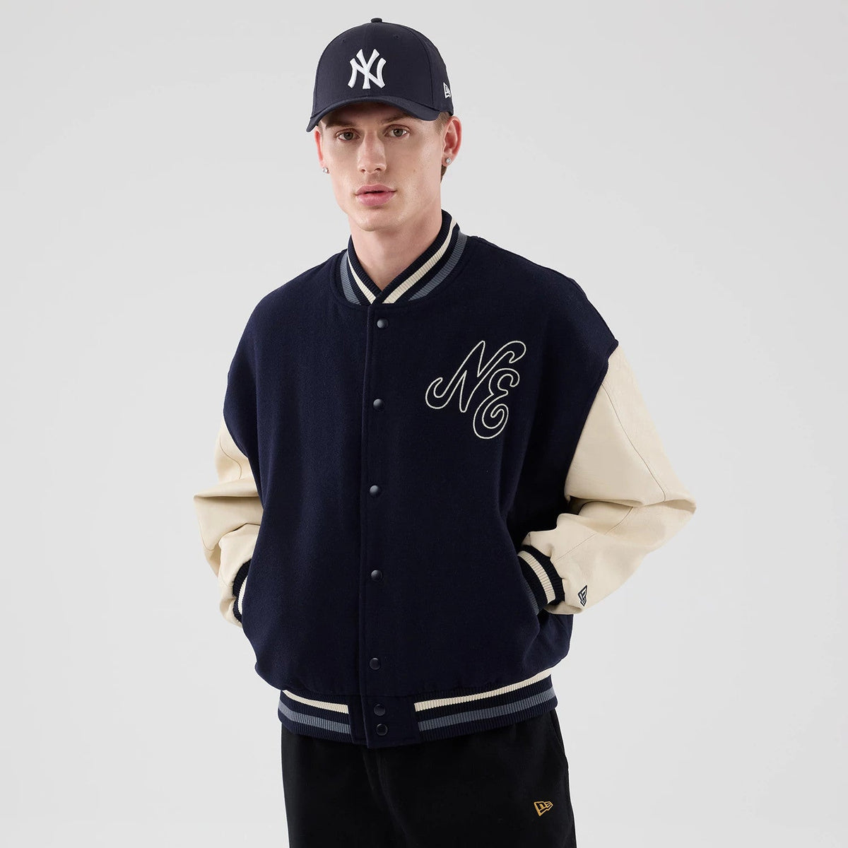 New Era Oversized Navy Varsity Jacket