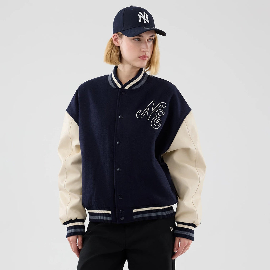 New Era Oversized Navy Varsity Jacket