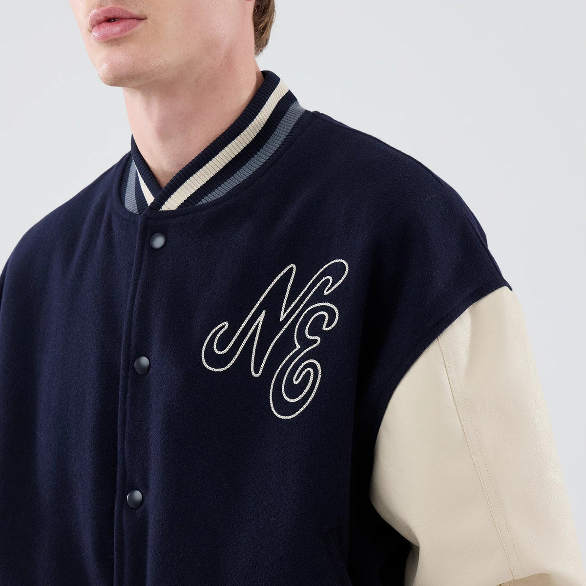New Era Oversized Navy Varsity Jacket