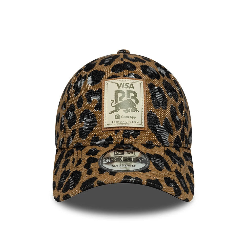 Womens Visa Cash App Racing Bulls Leopard Open Brown 9FORTY Adjustable Cap