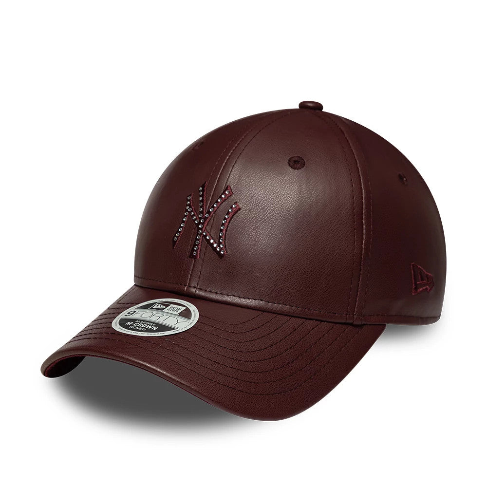 Yankees Women's MLB Diamond PU Dark Red 9FORTY M-Crown Adjustable Cap