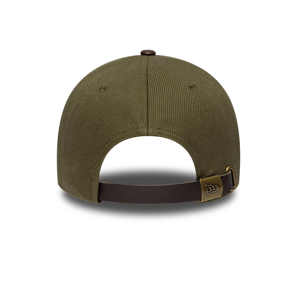 New Era Leather Visor Dark Brown 9FORTY M-Crown Adjustable Cap
