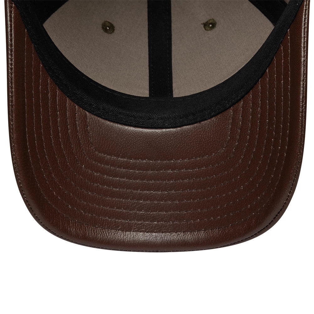 New Era Leather Visor Dark Brown 9FORTY M-Crown Adjustable Cap