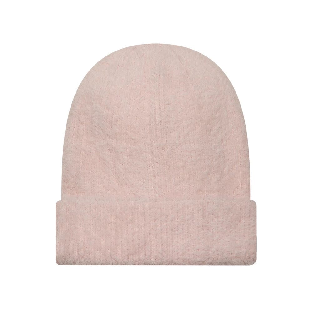 Yankees Women's MLB Fluffy Mohair Pastel Pink Cuff Knit Beanie Hat