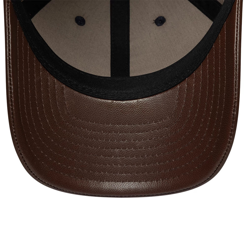 Yankees MLB Leather Visor Dark Brown 9FORTY M-Crown Adjustable Cap