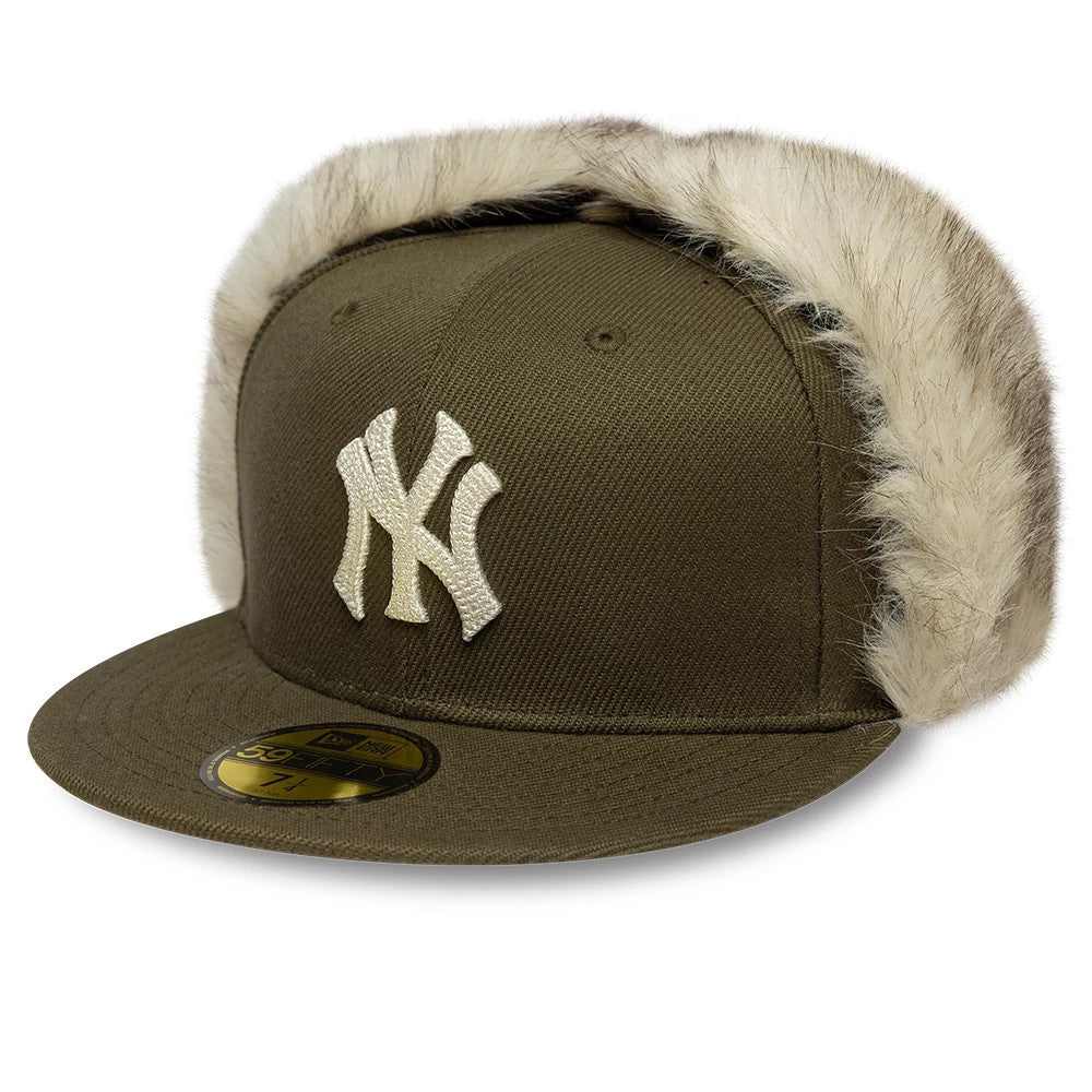 New York Yankees MLB Cotton Canvas Dark Green Dogear 59FIFTY Fitted Cap