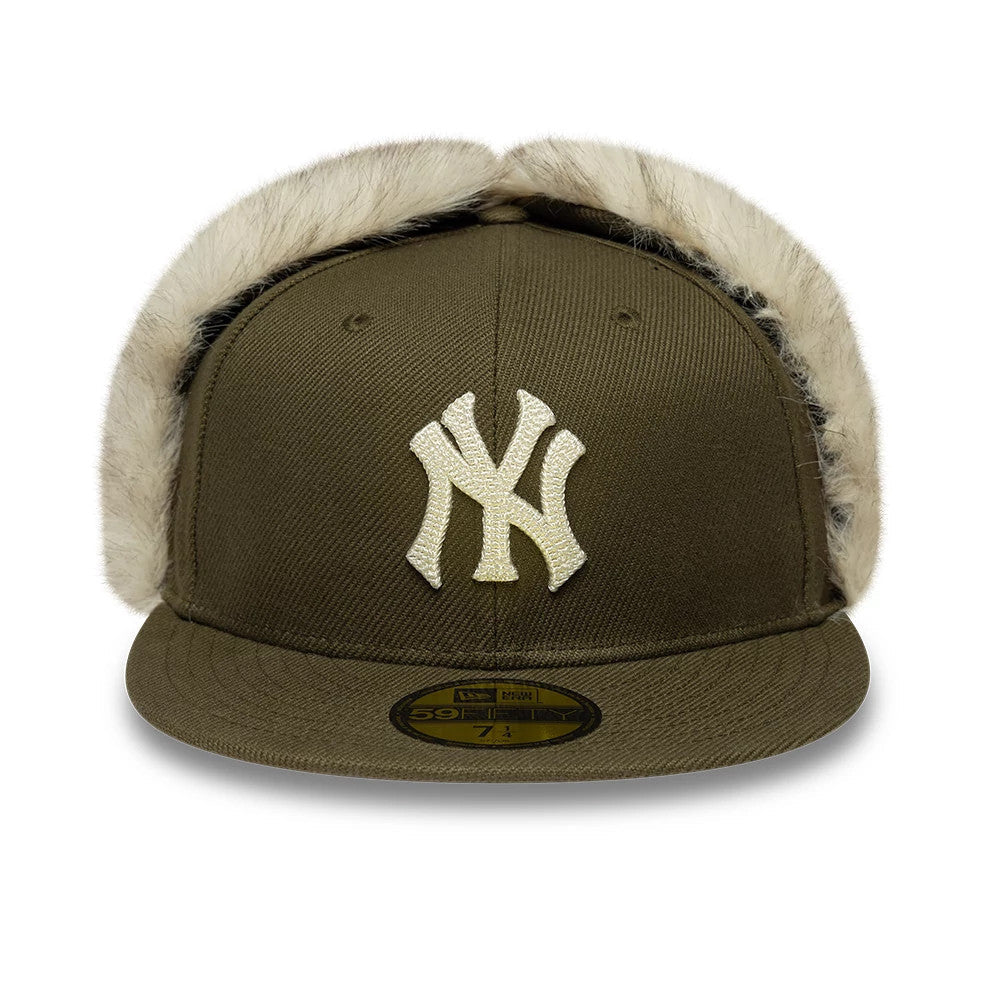 New York Yankees MLB Cotton Canvas Dark Green Dogear 59FIFTY Fitted Cap