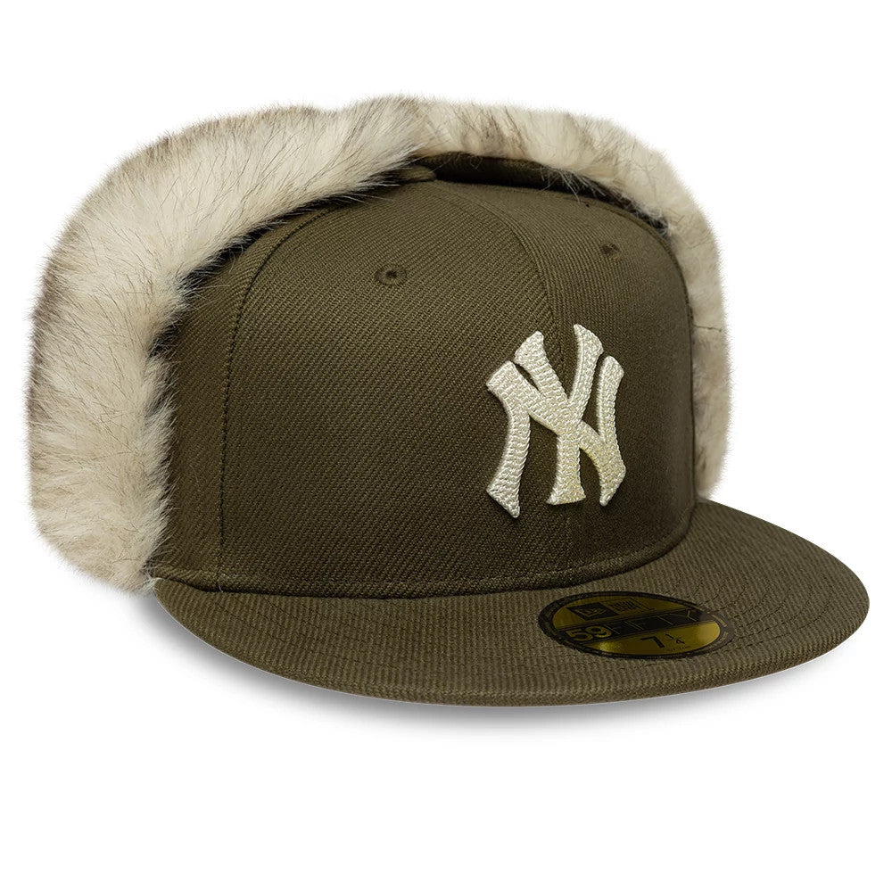 New York Yankees MLB Cotton Canvas Dark Green Dogear 59FIFTY Fitted Cap