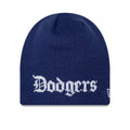 LA Dodgers MLB Script Dark Blue Skull Knit Beanie Hat