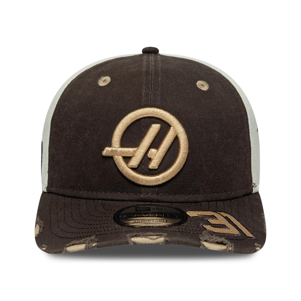 TGR Haas F1 Esteban Ocon Austin Race Special Dark Brown 9SEVENTY Stretch Snap Adjustable Cap