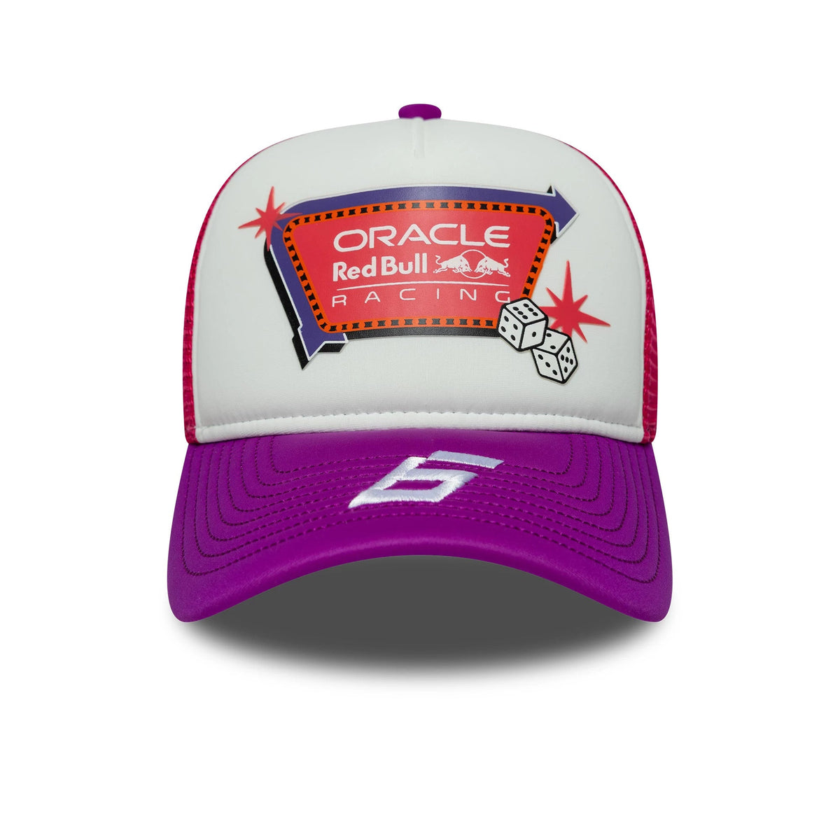 Red Bull Racing Vegas Race Special Isack Hadjar White 9FORTY A-Frame Trucker Adjustable Cap